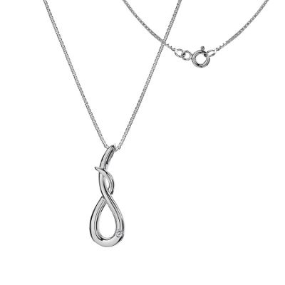 Silver 'go with the flow' pendant necklace